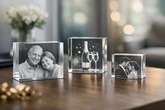 Foto in glas voor jubileum kiezen