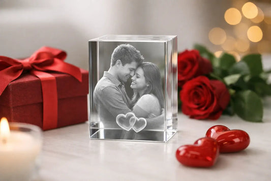 Valentijn cadeau foto in glas kiezen