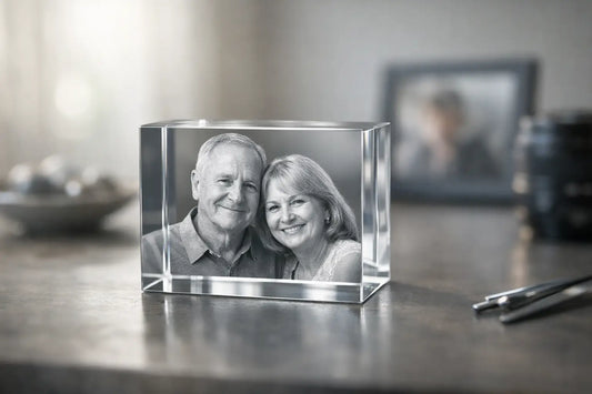3D portret in kristalblok laten maken