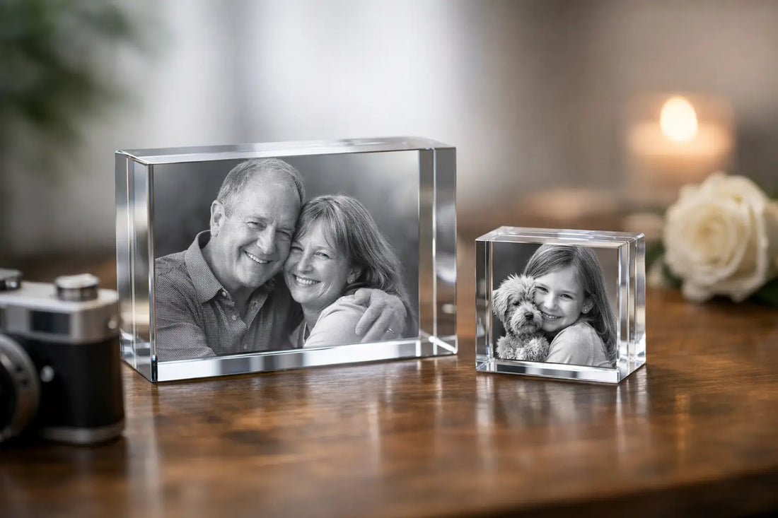 Lasergravure foto glas als blijvende herinnering