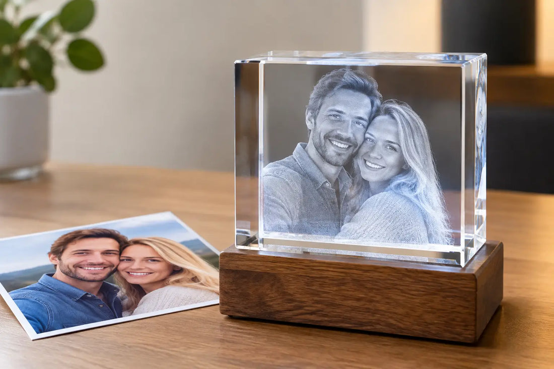 Foto omzetten naar 3D kristal met diepte