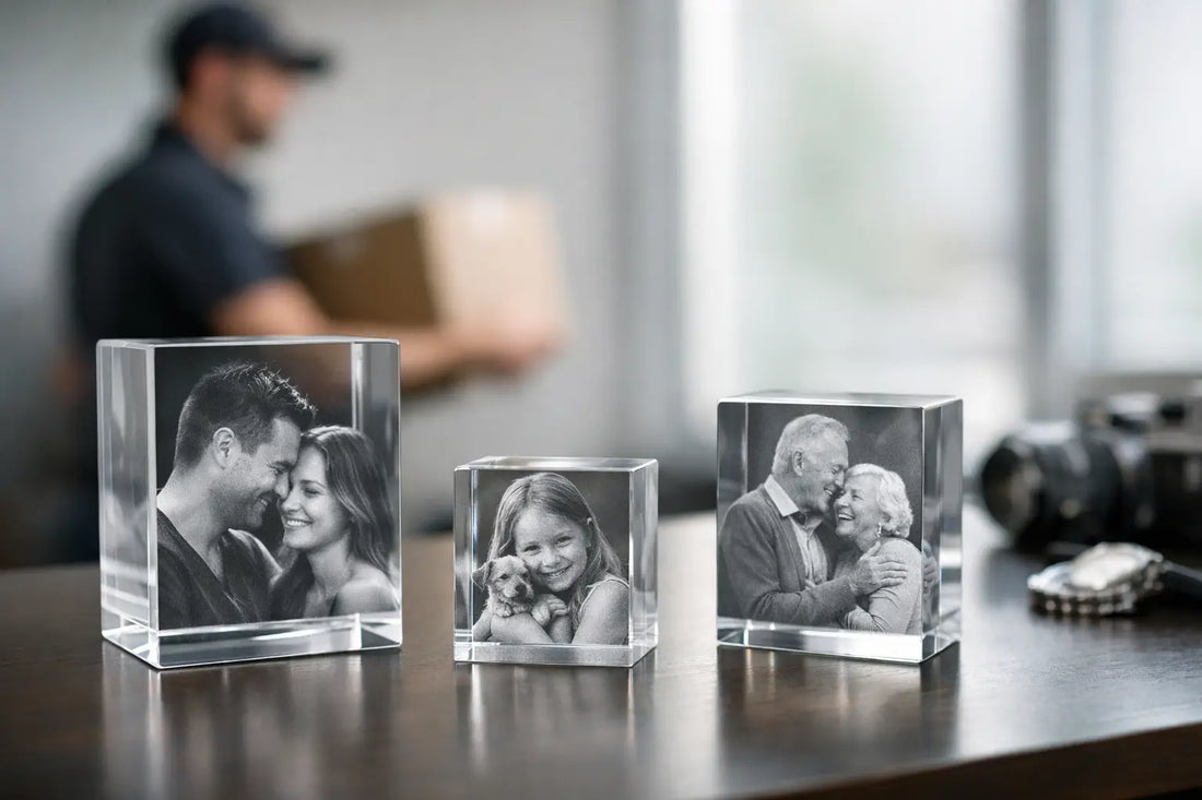 Snelle levering foto in glas zonder haastwerk