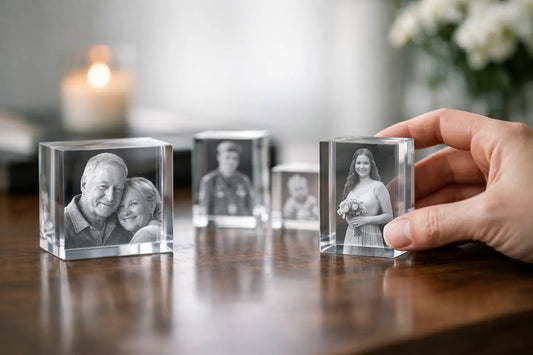 Een foto in glas om te herdenken kiezen