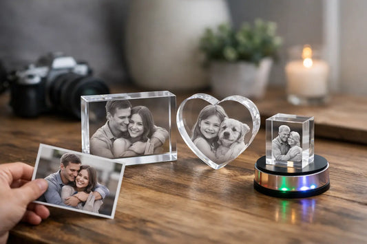 Persoonlijk cadeau met foto in glas kiezen
